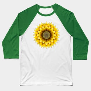 Sunflower Mandala Baseball T-Shirt